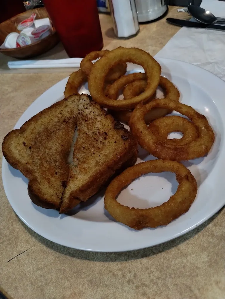 Patty Melt and Onion Rings
